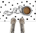 Puppy Pattern Pet Feeding Mat 24x16 Inch Polka Dot Pet Feeding Area Mat Pet by HOMETITUTE