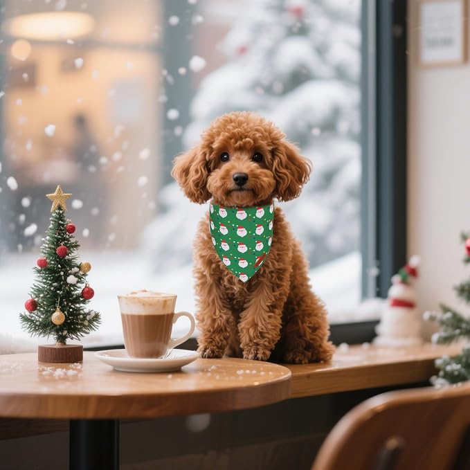 ADOGGYGO Christmas Dog Bandanas 2 Pack, Reversible Santa Snowman Xmas Pet Scarf - Image 3