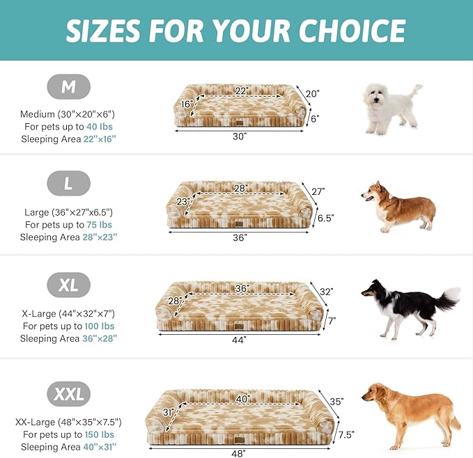 Cute Dog Bed for Large Dogs, Faux Rabbit Fur Orthopedic Foam Dog Bed - Image 3