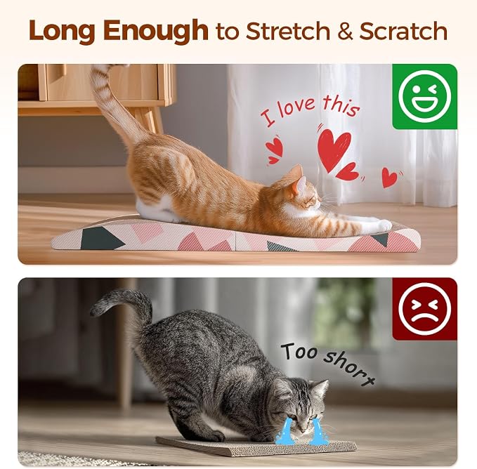 ComSaf Cat Scratcher Carboard Pad 32"x10", Large Cat Scratcher Bed - Image 3
