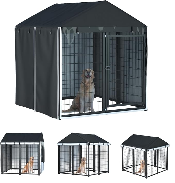 Outdoor Dog Kennel Cover, Full Coverage by LYBOSH