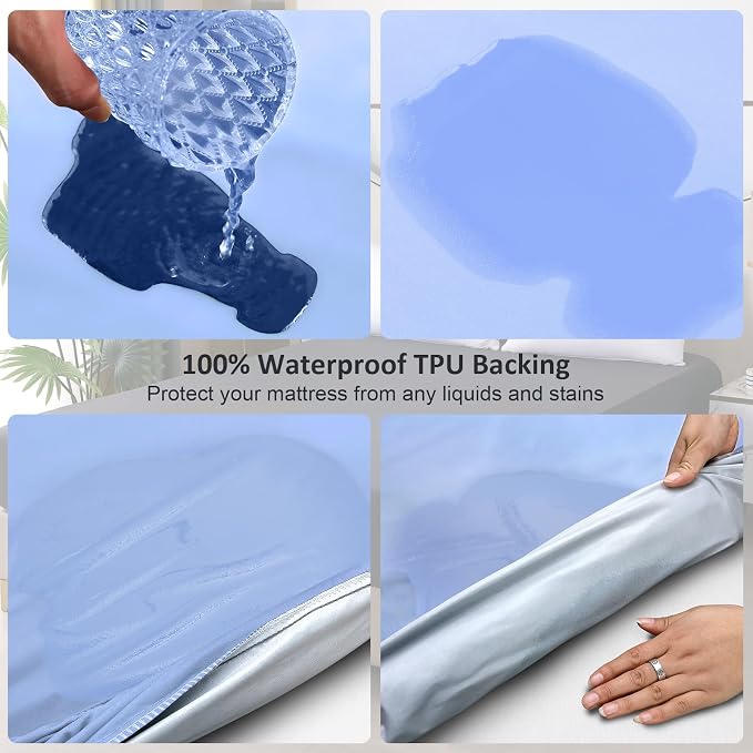 Waterproof Mattress Protector Queen, Fitted Sheet Style Breathable Mattress - Image 3