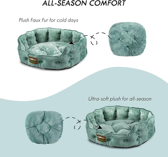 ClevaHome Upgrade Plush Faux Fur Cat Bed - Image 4