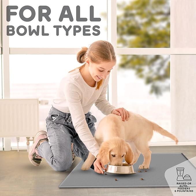 Dog Food Mat - 28x18 Raised Edges Dogs Mat - Image 6