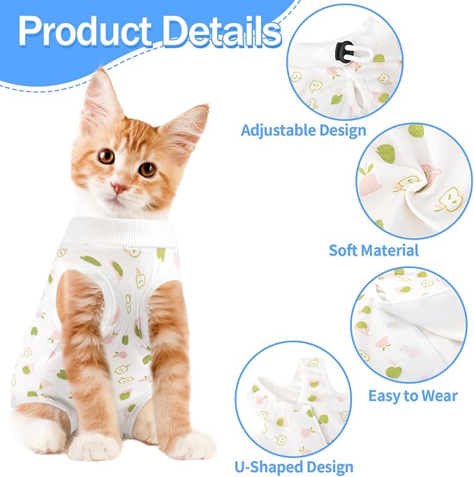 Cat Recovery Suit Female, Breathable Cat Onesie After Surgery Female - Image 2