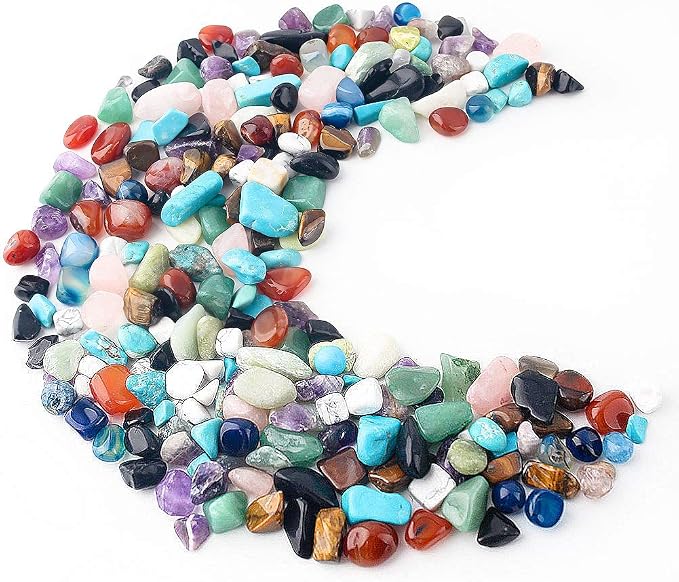 JOHOUSE Quartz Crystals, Crushed Chips Tumbled Polished Stone Beads Irregular by JOHOUSE