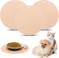 Fhiny 3PCS Silicone Pet Food Mat, 9.5" Round Waterproof Non-Slip Dog Cat Bowl by Fhiny