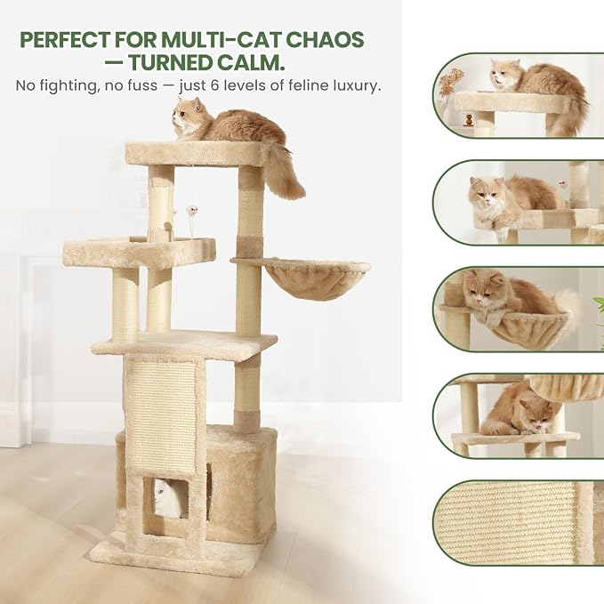 Cat Tree, 50.31-Inch Cat Tower for Indoor Cats, Cat House - Image 3