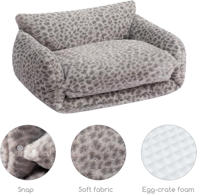 Hollypet Cat Bed Fluffy Plush Mutifuctional Double-Layer Soft Pet Couch - Image 5