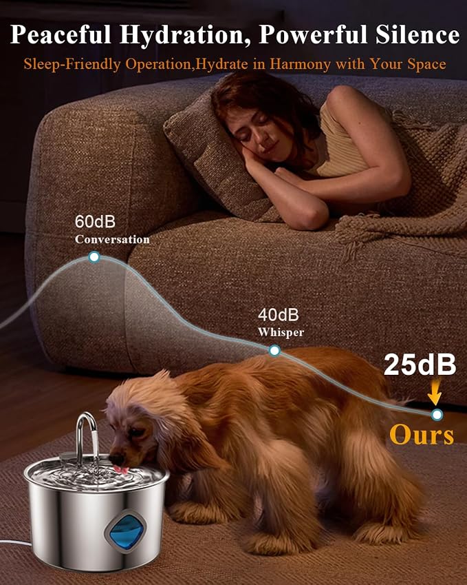 Cat Water Fountain Stainless Steel Large Capacity Automatic Water Dispenser - Image 7