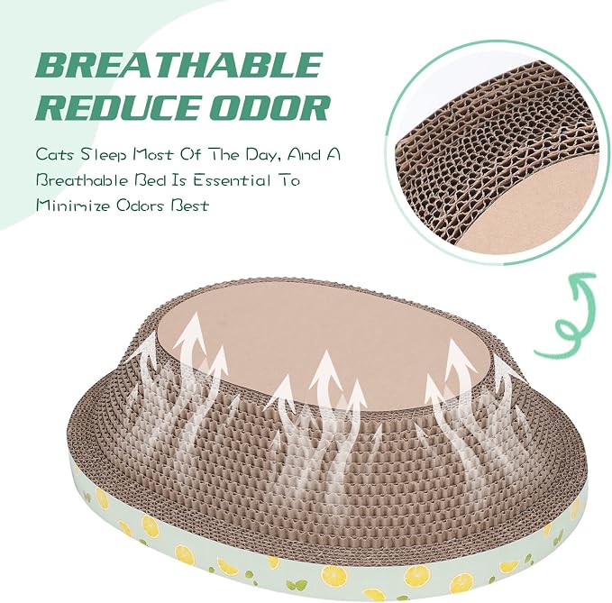 Oval Large Cat Scratcher Cardboard Bed Lounger Couch, Cat Scratching Board - Image 3