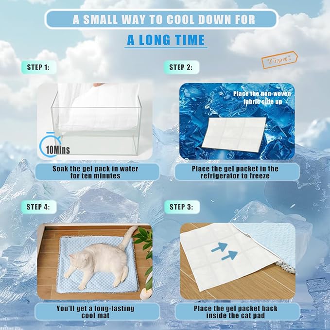 Two Uses'Cat Mat, Self Warming&Cooling Cat Mat.12 * 20in- Cooling Cat Pad - Image 5