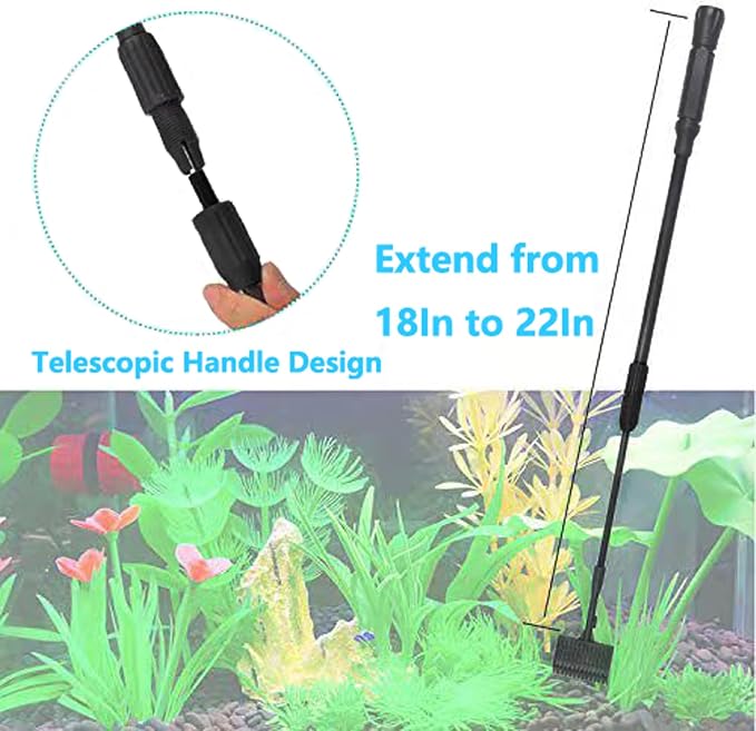 Carefree Fish 4IN1 Aquarium Cleaning Tools Long Handle Adjustable Length - Image 4