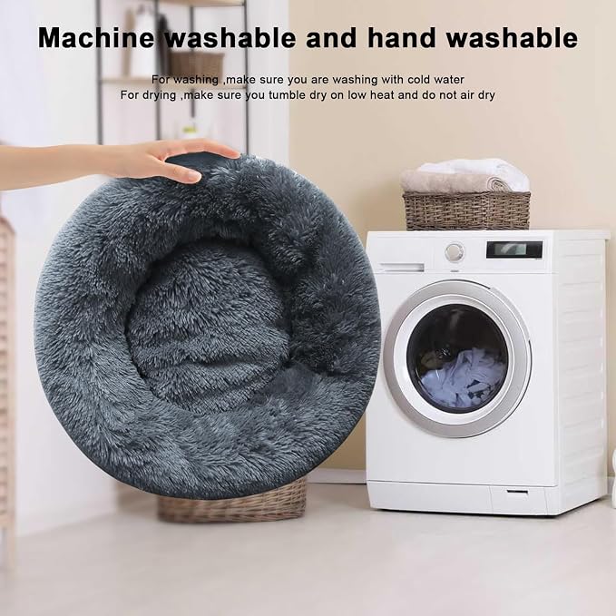 Nisrada Dog Bed for Small Medium Large Dogs, 20 inch Calming, Washable-Round - Image 3