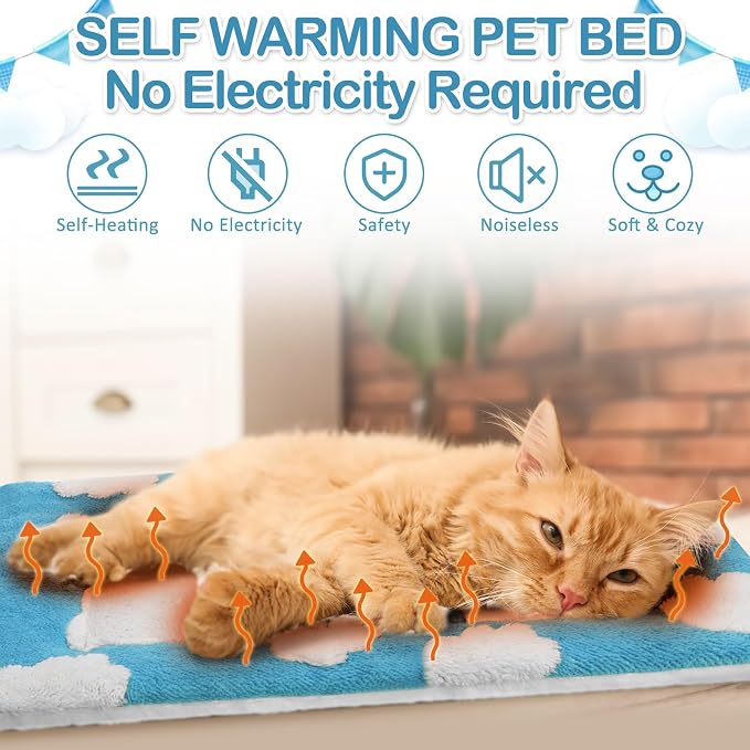 VitalCozy 2 Pack Self Warming Cat Mat Self Heating Pad Bed Reversible Machine - Image 4