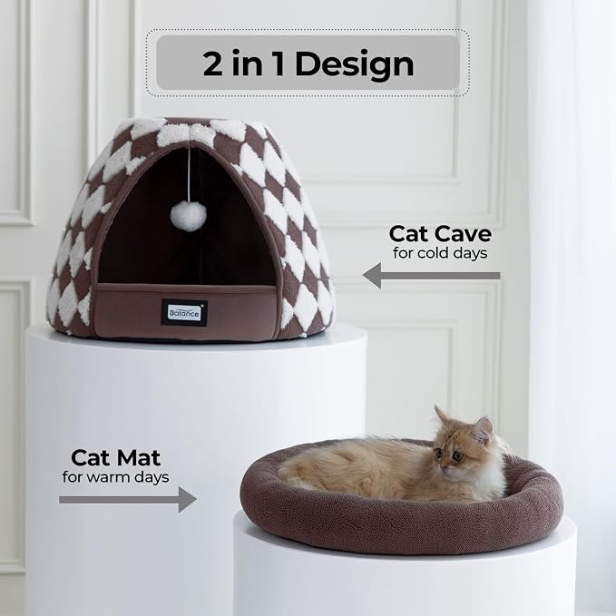 BALANCE Cat Beds for Indoor Cats, 2-in-1 Cat Bed Cave - Image 7