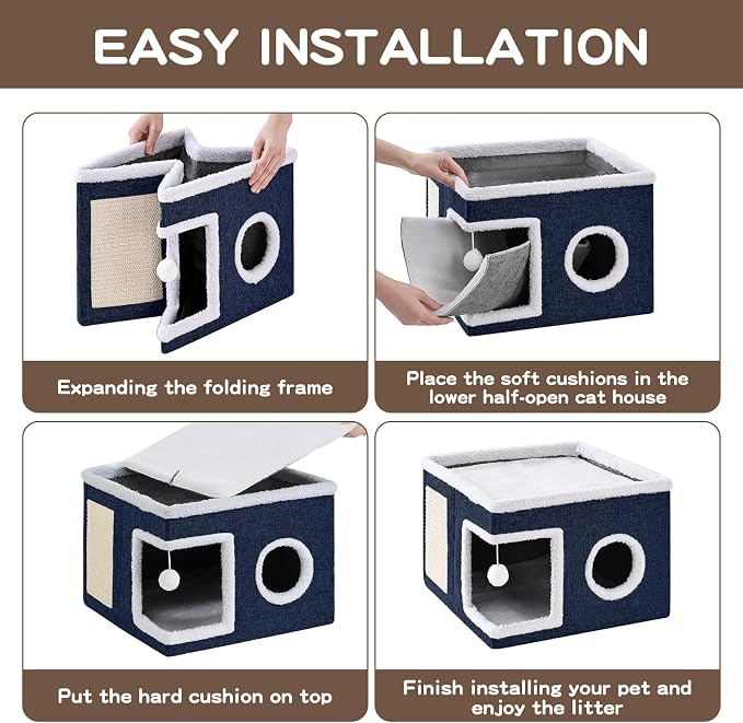 Cat Beds for Indoor Cats, Large Cat Cave - Image 5
