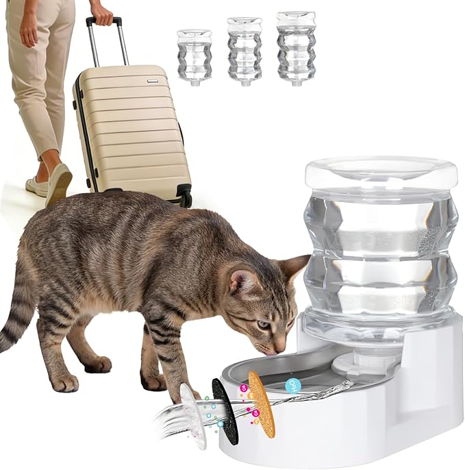 RIZZARI Pet Water Bowl Dispenser: 4L Large Capacity Automatic Stainless Steel by RIZZARI