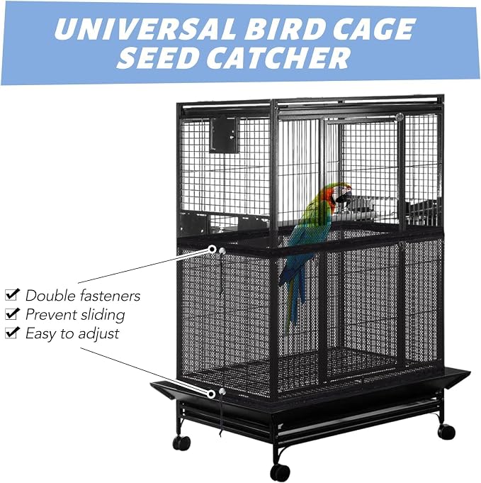 Bird Cage Netting Seed Catcher Adjustable Bird Cage Skirt Seed Catcher Large - Image 7