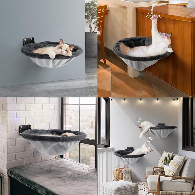 Cat Hammock Wall Mounted, Foldable & Stable Cat Beds- Breathable Cats Wall - Image 6