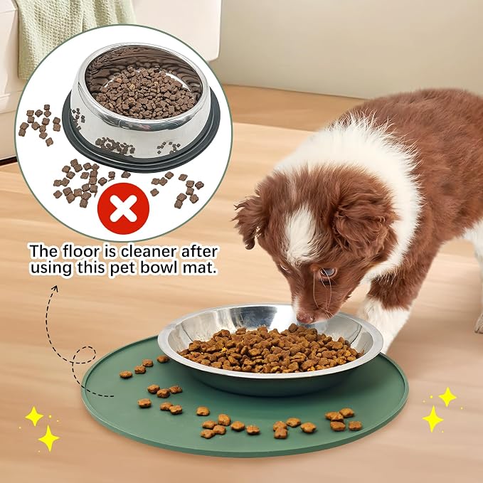 BNOSDM Silicone Cat Feeding Mat 2 Pack Dog Bowl Mats Pet Silicone Food Mat - Image 6