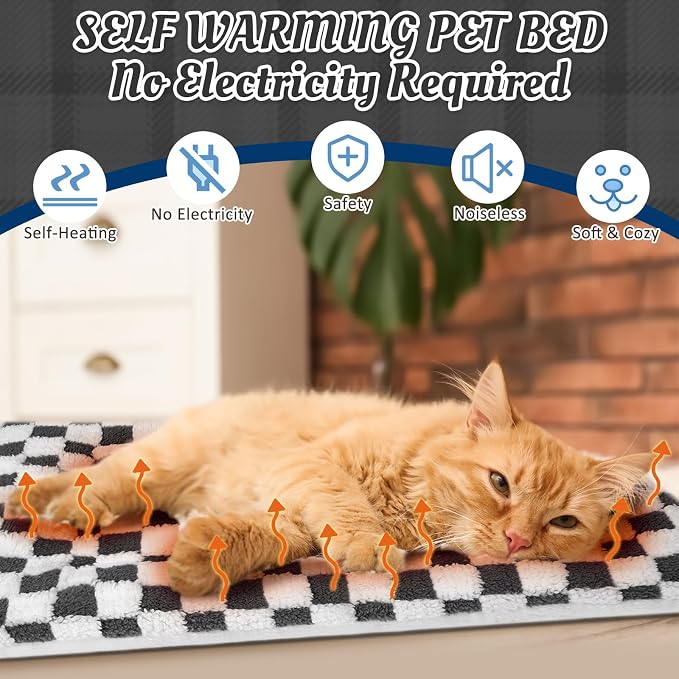 VitalCozy 2 Pack Self Warming Cat Mat Self Heating Pad Bed Reversible Machine - Image 4