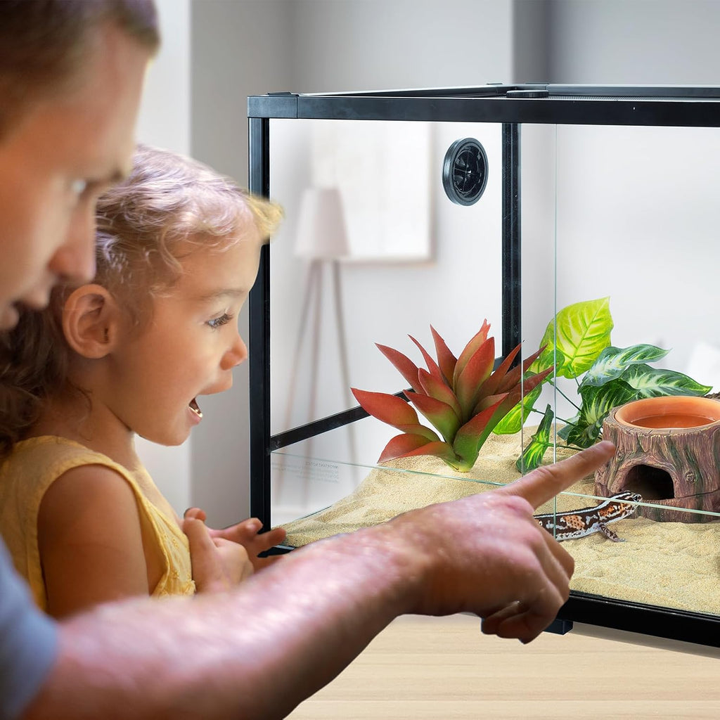 3 in 1 Reptile Hide Cave with Humidity Dish - GlobalHabitat Supply