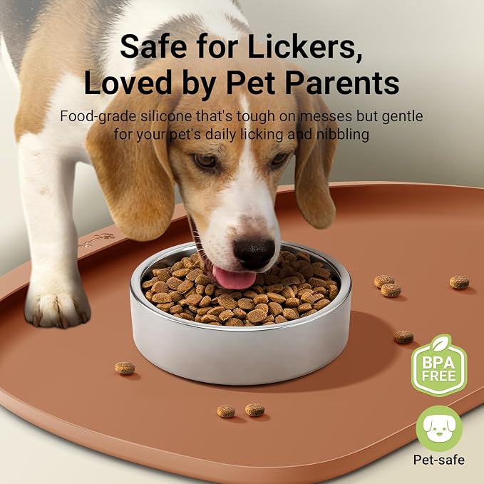 DownyPaws Dog Food Mats for Floors Waterproof, BPA Free Silicone Dog Bowl Mat - Image 2