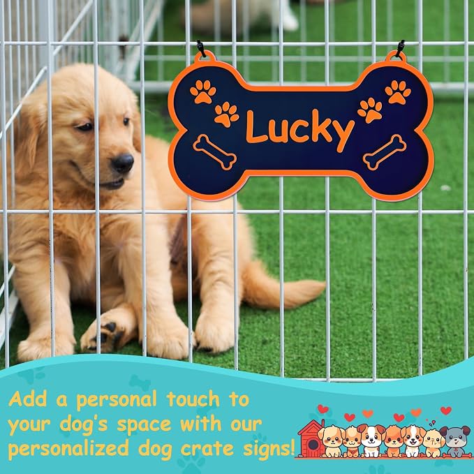 Personalized Dog Crate Sign Custom Dog Kennel Accessories Name Plate Doghouse - Image 6
