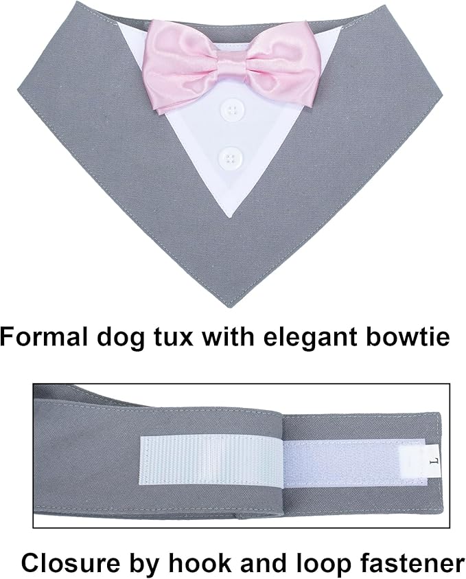 ADOGGYGO Formal Dog Tuxedo Wedding Pet Bandana Collar - Image 5