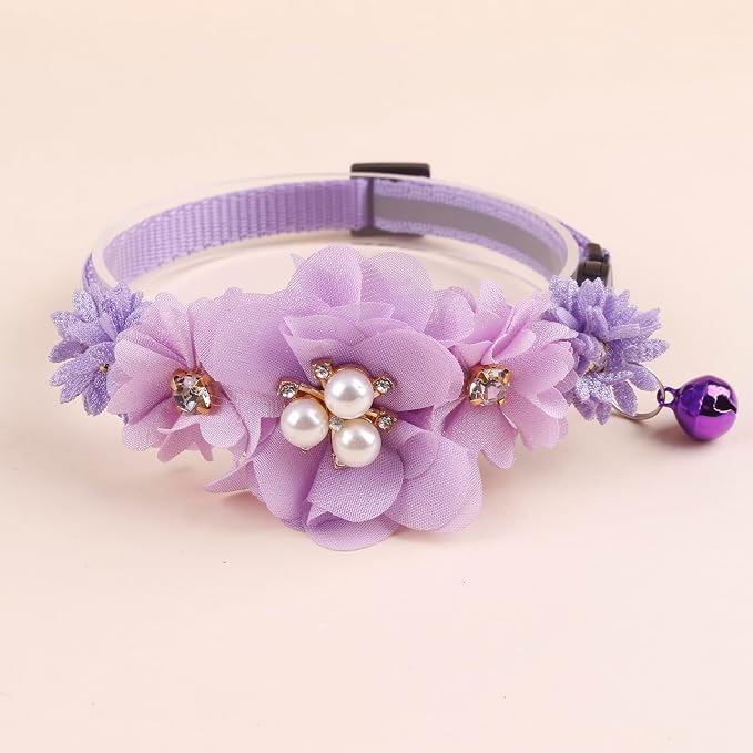2 Pack Cat Collar Pink Floral - Image 3