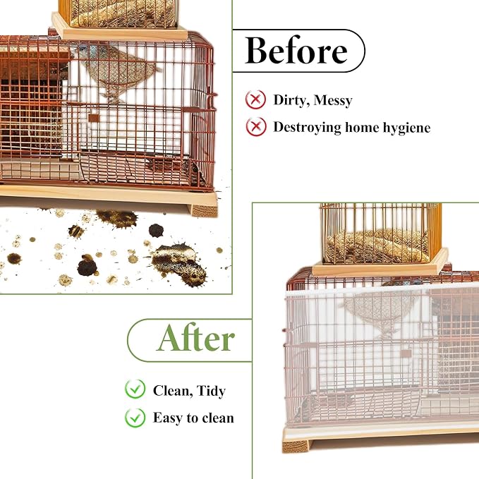 Bird Cage Seed Catcher White Bird Cage Net Cover Adjustable Birds Cages Netting - Image 4