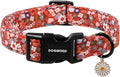 DOGWONG Red Flower Dog Collar, Cute Adjustable Floral Collar, Girl Female Dog by DOGWONG