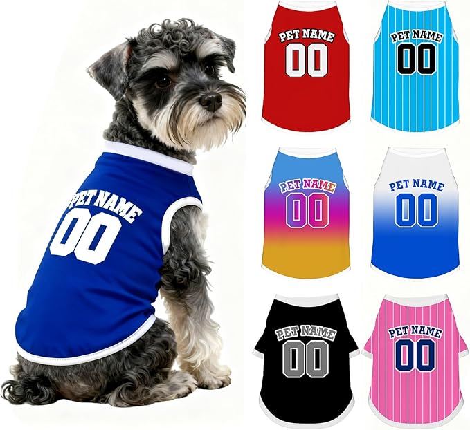 Custom Dog Shirt Personalized Pet Jersey Shirts by Unknown
