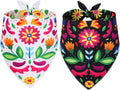 Whaline Mexican Dog Bandana Floral Dog Bandana Cinco De Mayo Fiesta Pet Scarf by Whaline
