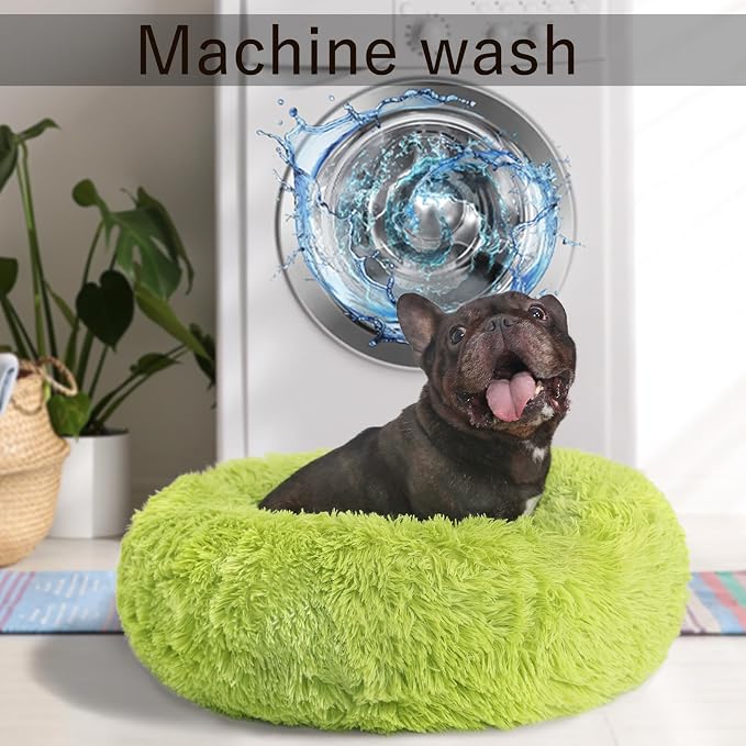 Calming Donut Dogs Beds for Small Dogs Washable, 23inch Plush Round Pet Bed for - Image 6