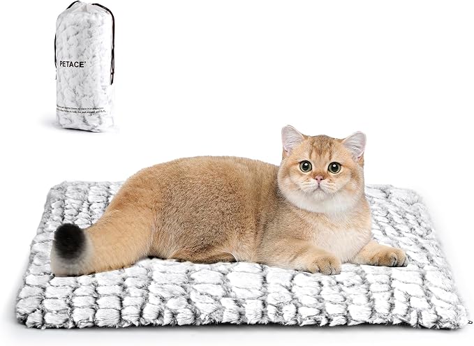 Self Warming Cat Bed, Non-Slip Heated Cat Mat Thermal Blanket by petace