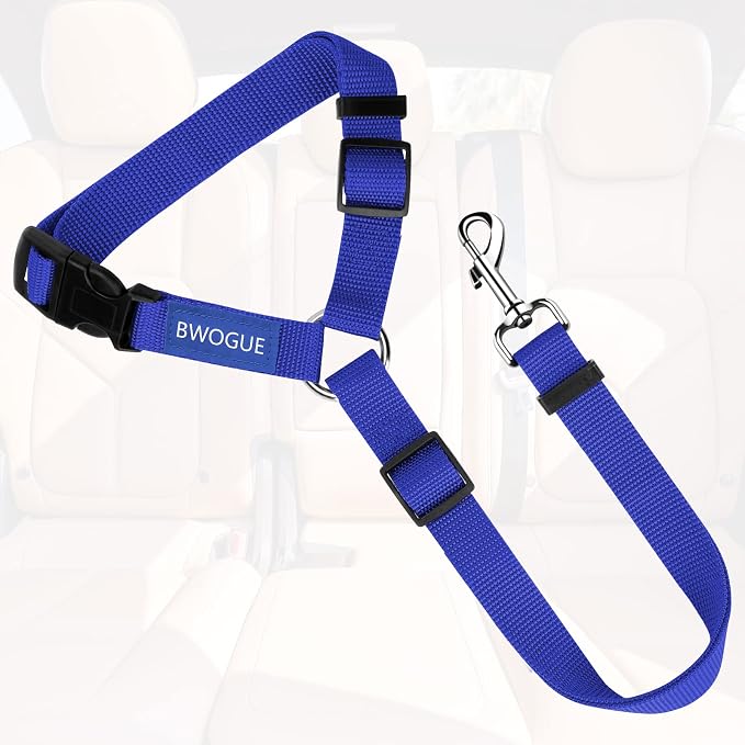 BWOGUE Pet Dog Cat Seat Belts, Car Headrest Restraint Adjustable Safety Leads - Image 2