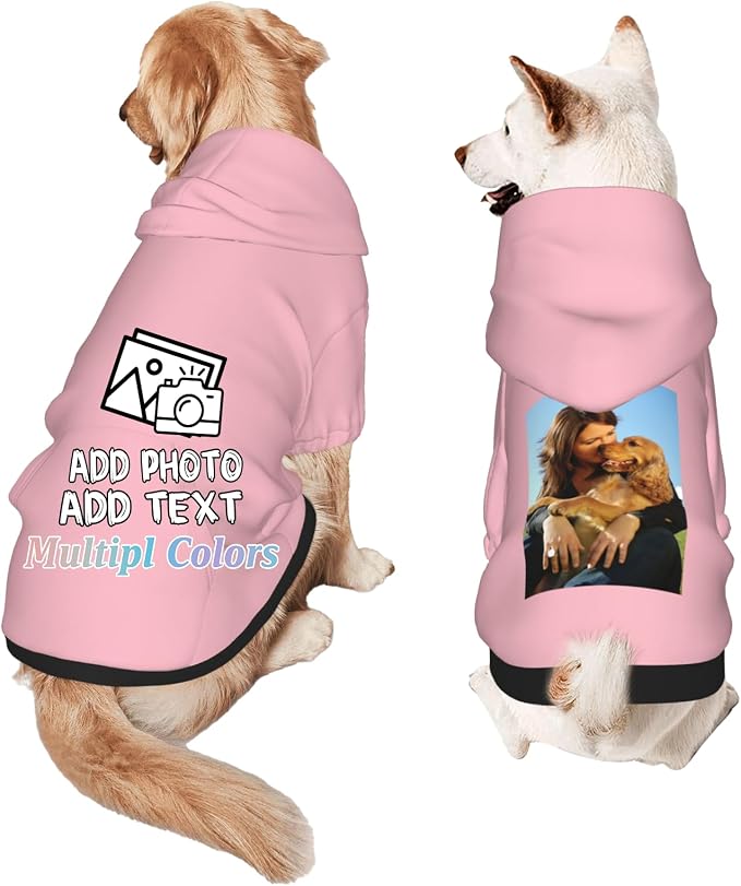 Custom Dog Hoodie Add Your Design Soft & Warm Personalized Photo Text Logo Name by Custom