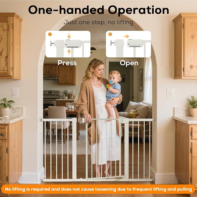 29.5-40.6" Magnetic Baby Gate for Stairs, Baby Safety Essentials, Auto Close - Image 8