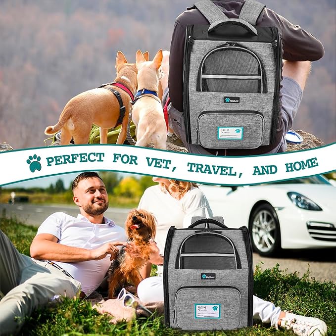 PetAmi Dog Backpack Carrier for Small Large Cat, Ventilated Pet Hiking Backpack - Image 7