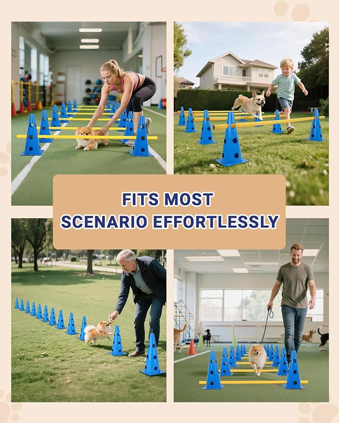 Dog Agility Course Backyard Set, Dog Agility Hurdle Cone Set - Image 7