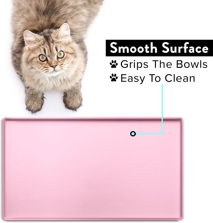 CatGuru Cat Food Mat, Small & Large Pet Feedingd Mat, 100% Waterproof Cat Mats - Image 4