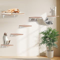 Cat Wall Shelves, Solid Wood Cat Wall Furniture Set, by Sublimei