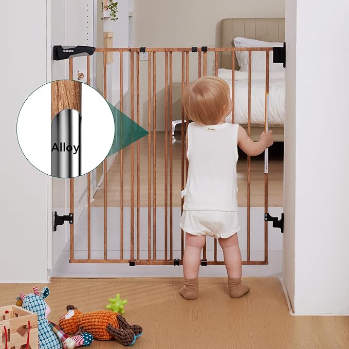 Babelio Baby Gate for Stairs & Doorways, 26-43" W 28" H No Bottom Bar| Easy - Image 3