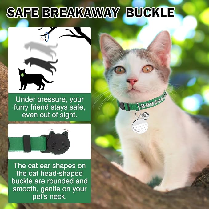 Leather Personalized Breakaway Cat Collar - Image 7
