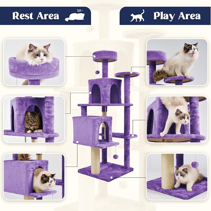 58.5inch Large Cat Tree Tower Condo - Image 4