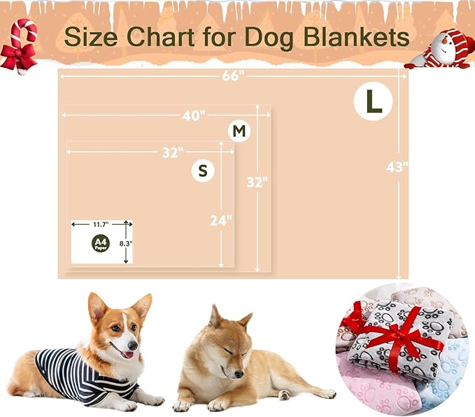 Stuffed Small Beige Premium Soft Dog Blanket, - Image 4