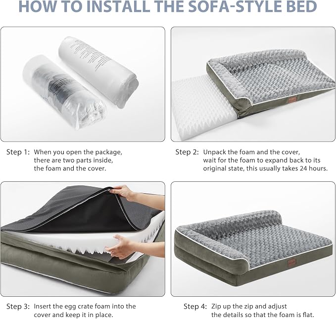 BFPETHOME Orthopedic Dog Beds for Large Dogs-Waterproof Sofa Pet Bed - Image 5