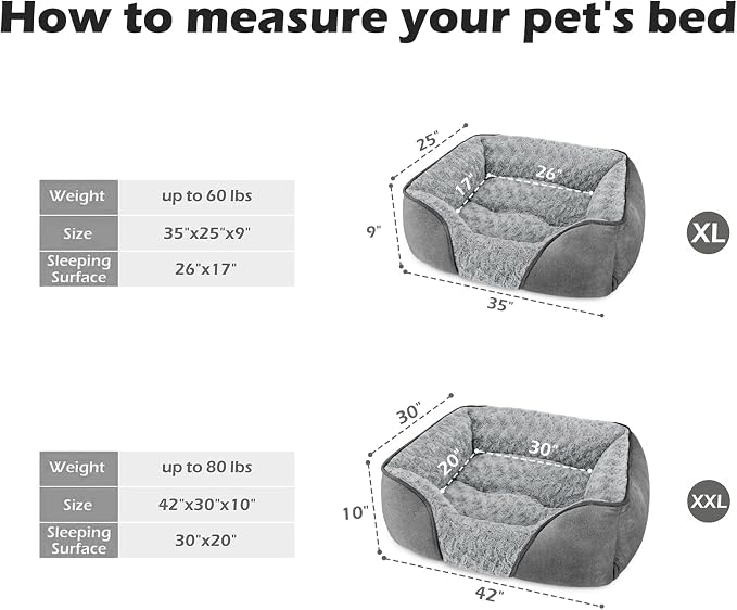 INVENHO XX-Large Dog Bed Rectangle Washable Orthopedic Soft Calming Sleeping - Image 3
